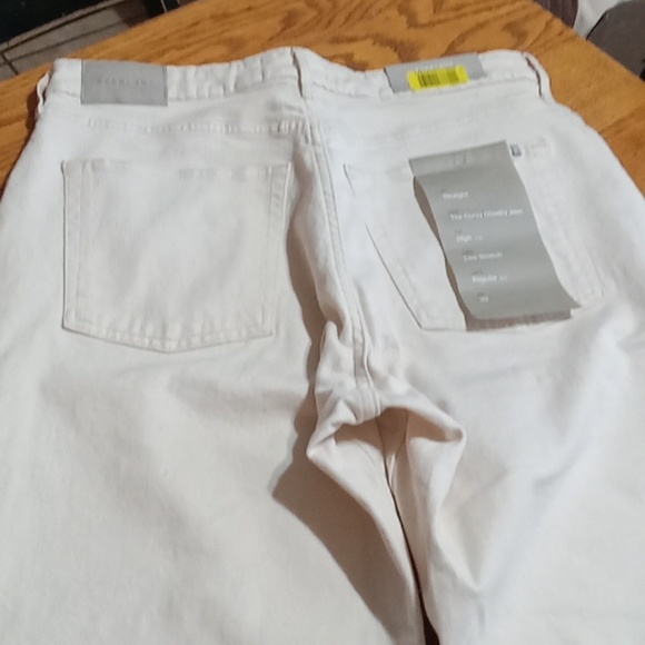 EVERLANE 32 Women Jeans DENIM Pants New CREAM OFF WHITE Straight Curvy Cheeky - Picture 6 of 11